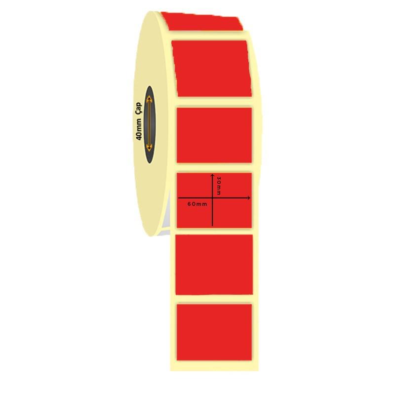 60mm x 30mm Termal Kırmızı Renk İlaç Etiketi (Sticker)