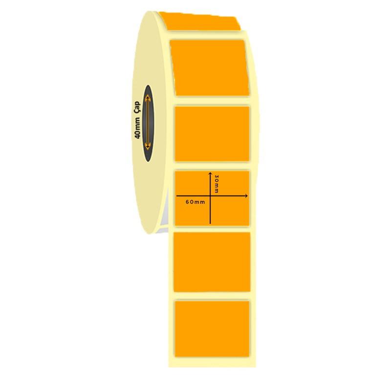 60mm x 30mm Kuşe Turuncu Renk İlaç Etiketi (Sticker)