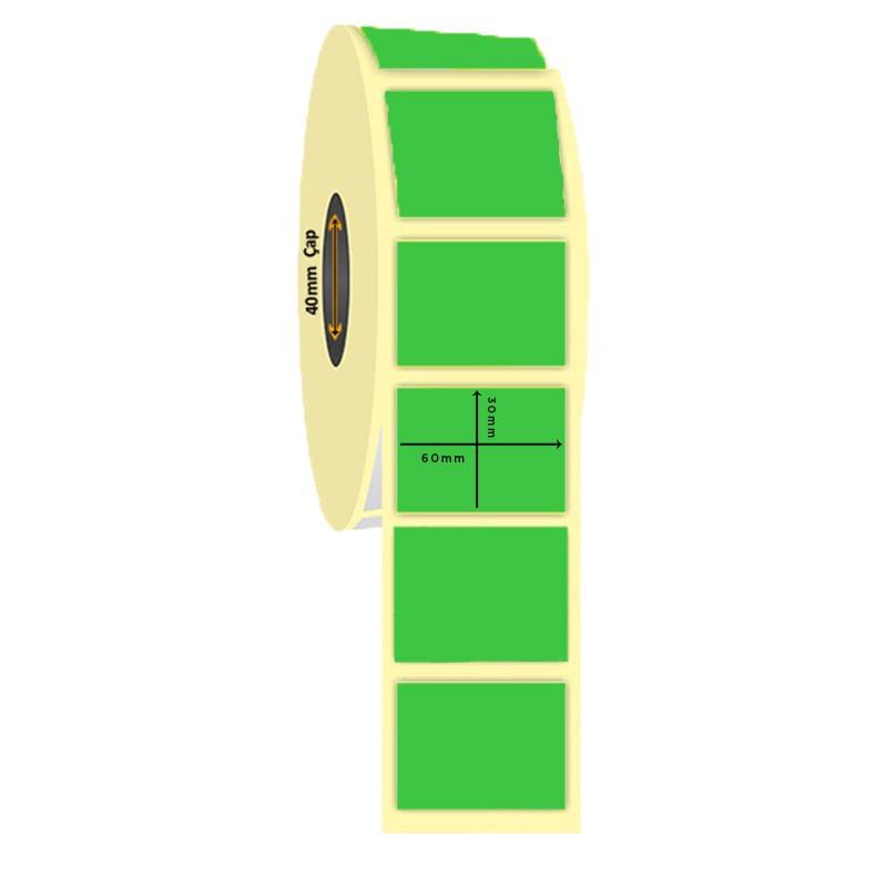 60mm x 30mm Kuşe Yeşil Renk İlaç Etiketi (Sticker)