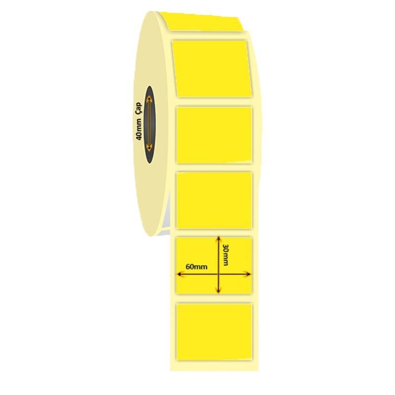 60mm x 40mm Kuşe Sarı Renk İlaç Etiketi (Sticker)