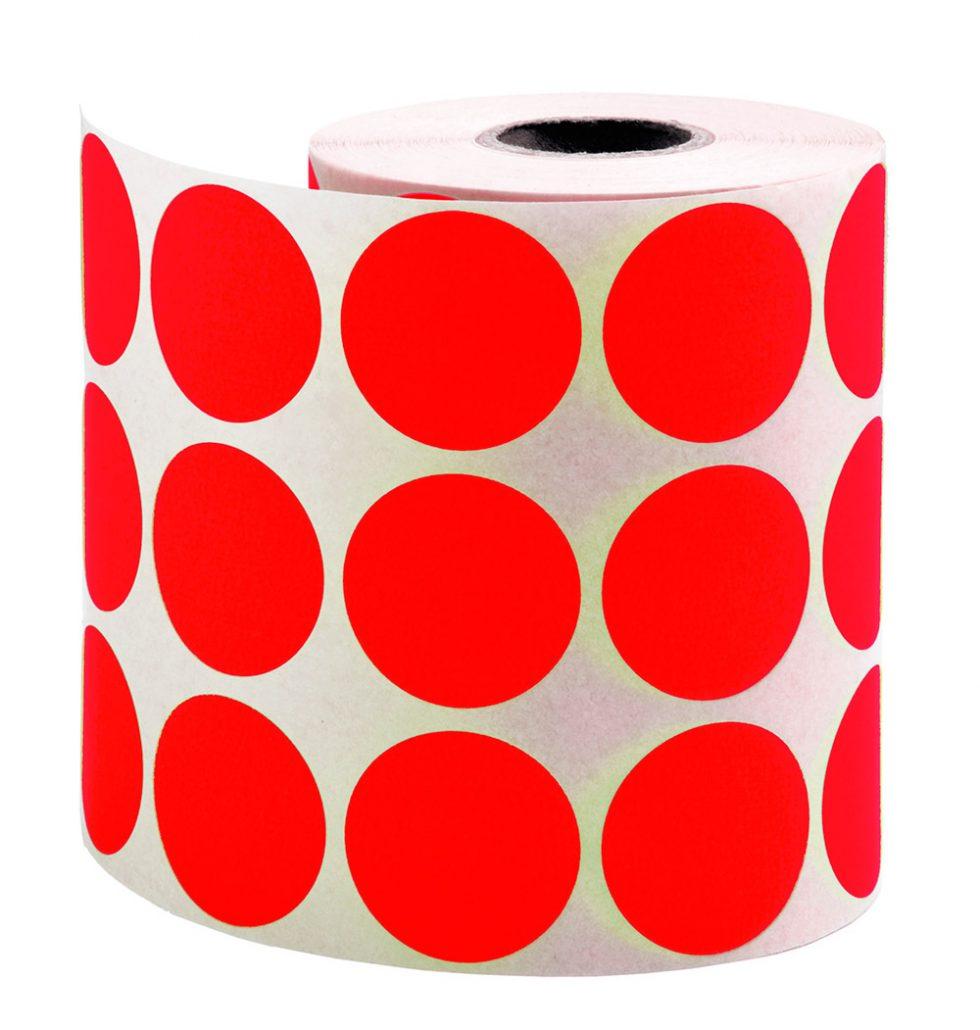 Nokta Etiketi Ø 30 mm Floresan Kırmızı (Sticker)