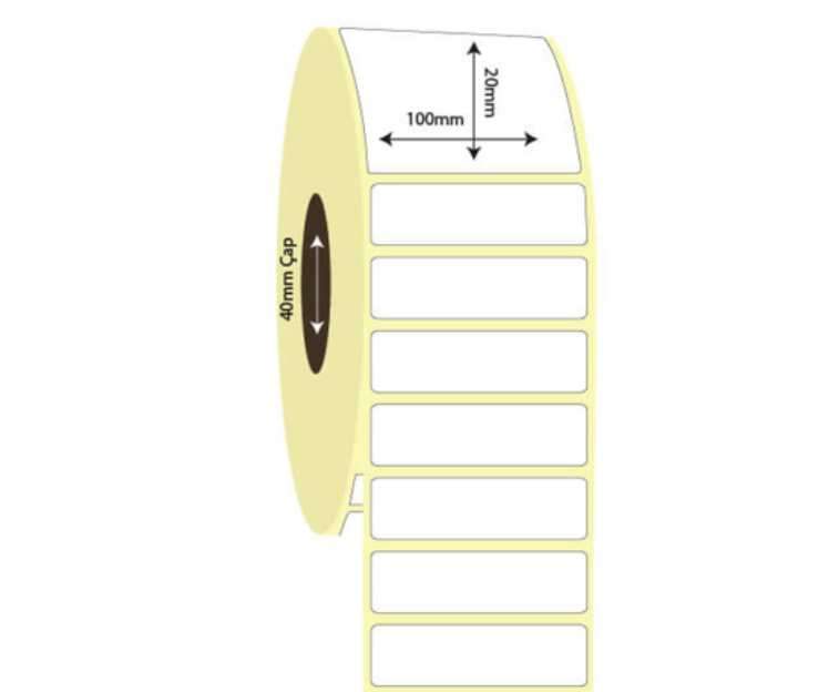 100mm x 20mm Kuşe Etiket (Sticker)