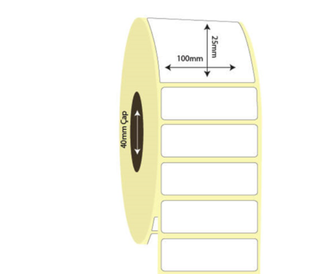 100mm x 25mm Kuşe Etiket (Sticker)