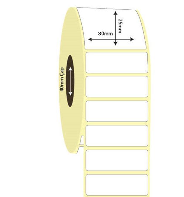 80mm x 25mm Kuşe Etiket (Sticker)