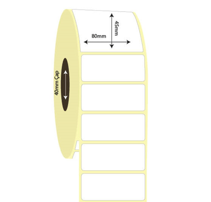 80mm x 45mm Kuşe Etiket (Sticker)