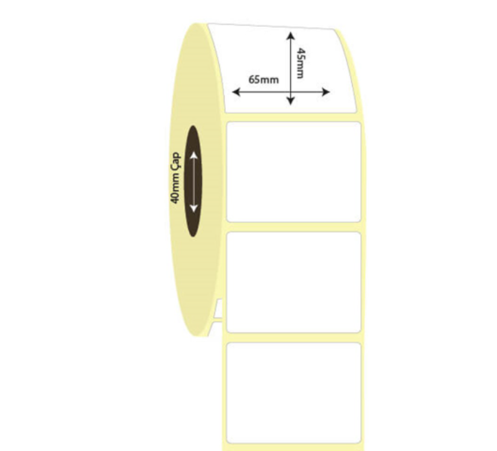 65mm x 45mm Kuşe Etiket (Sticker)