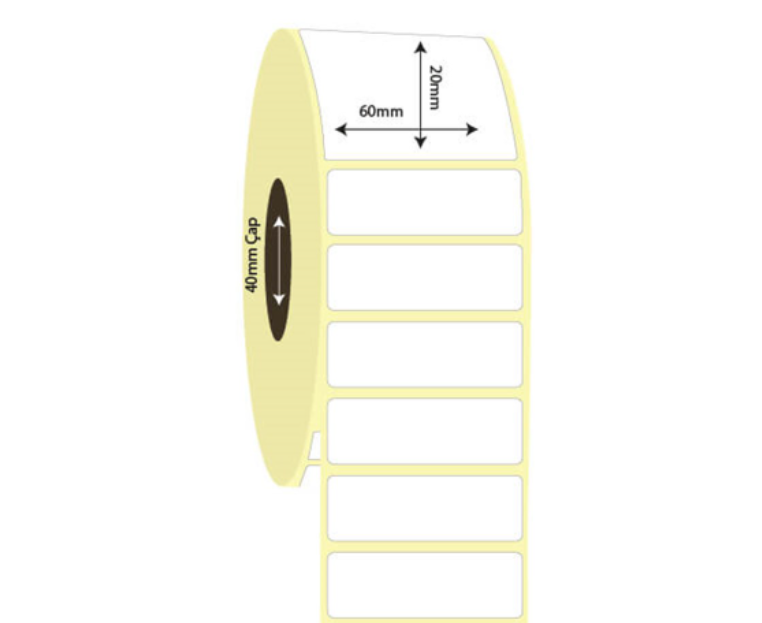 60mm x 20mm Kuşe Etiket (Sticker)