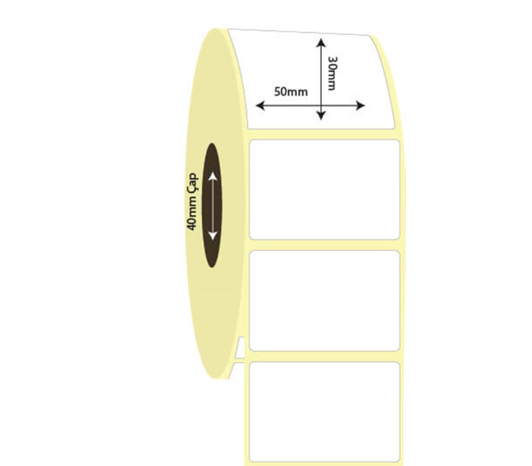 50mm x 30mm Kuşe Etiket (Sticker)
