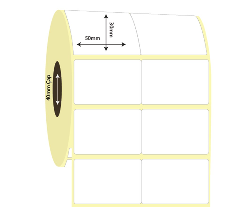  50mm x 30mm 2'li Bitişik Kuşe Etiket (Sticker)