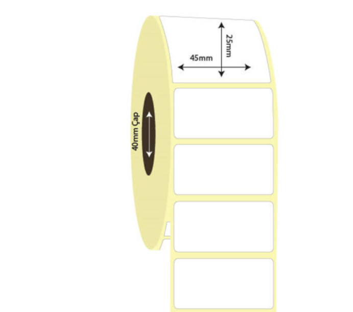 45mm x 25mm Kuşe Etiket (Sticker)