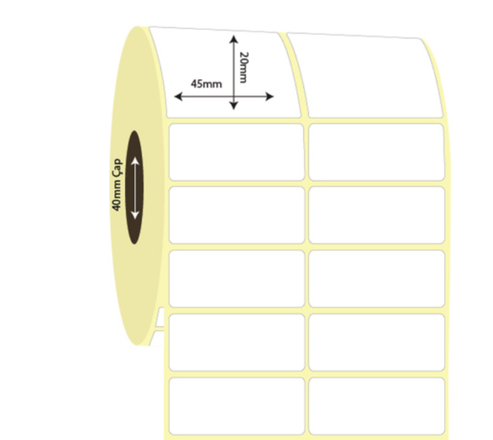 45mm x 20mm 2'li Ayrık Kuşe Etiket (Sticker)