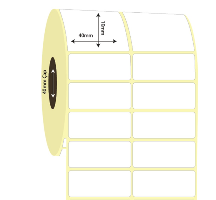 40mm x 10mm 2'li Ayrık Kuşe Etiket (Sticker)