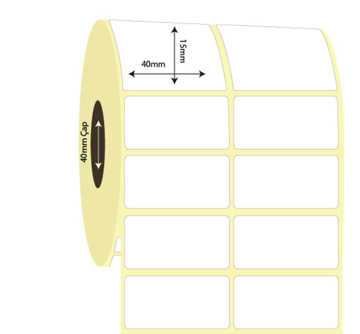 40mm x 15mm 2'li Ayrık Kuşe Etiket (Sticker)