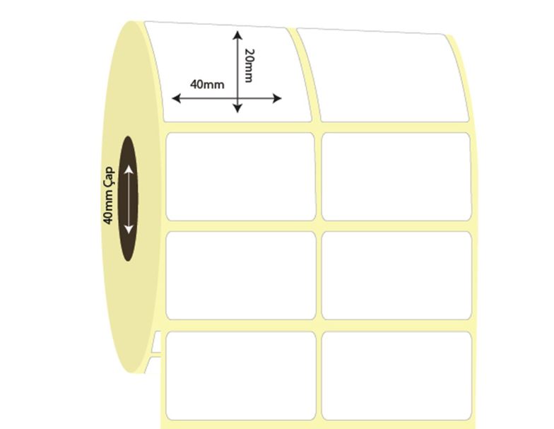40mm x 20mm 2'li Ayrık Kuşe Etiket (Sticker)