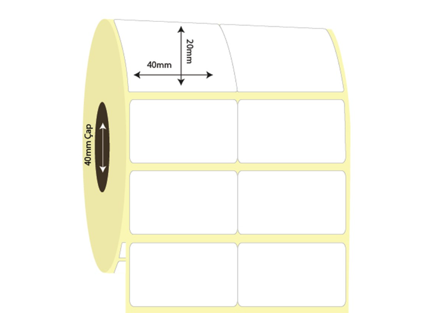 40mm x 20mm 2'li Bitişik Kuşe Etiket (Sticker)