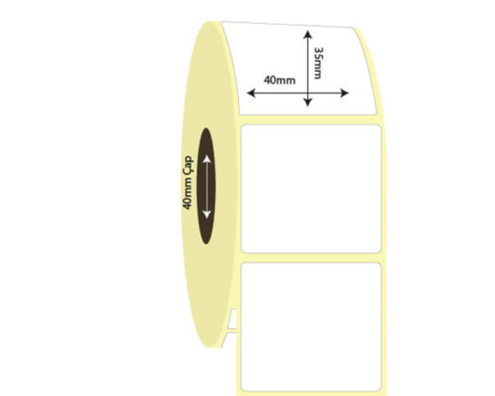 40mm x 35mm Kuşe Etiket (Sticker)