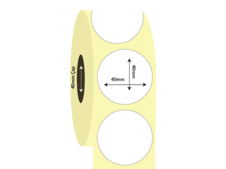 40mm x 40mm Oval Kuşe Etiket (Sticker)