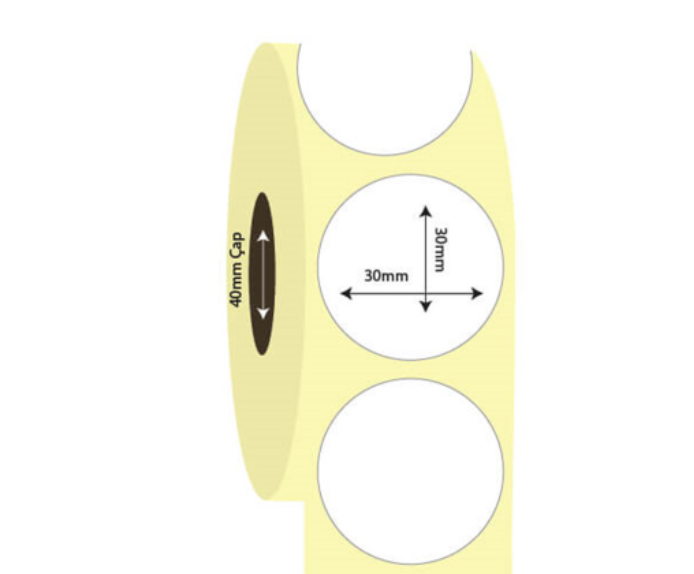 30mm x 30mm Oval Kuşe Etiket (Sticker)