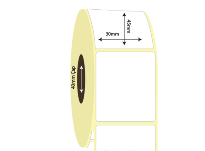 30mm x 45mm Kuşe Etiket (Sticker)