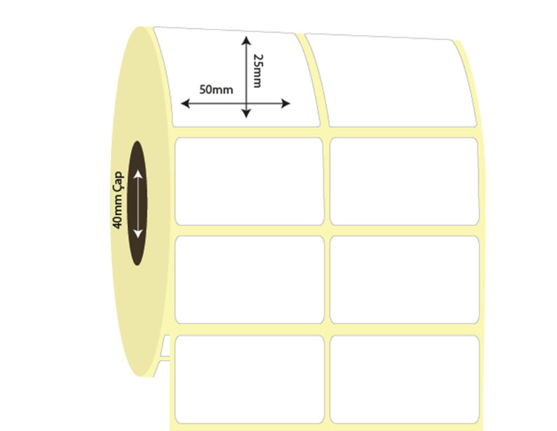 50mm x 25mm 2'li Ayrık Termal Etiket (Sticker)