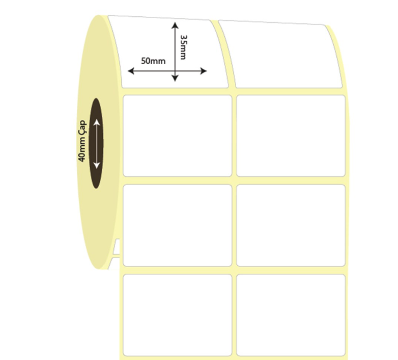 50mm x 35mm 2'li Ayrık Termal Etiket (Sticker)