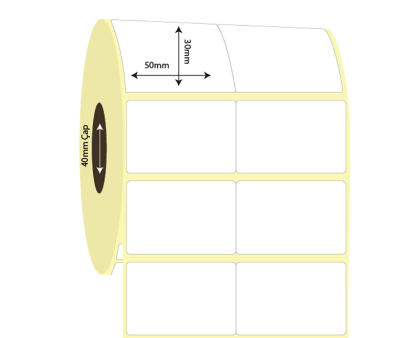 50mm x 30mm 2'li Bitişik Vellum Etiket (Sticker)