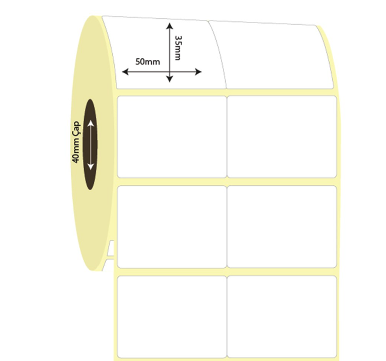 50mm x 35mm 2'li Bitişik Vellum Etiket (Sticker)