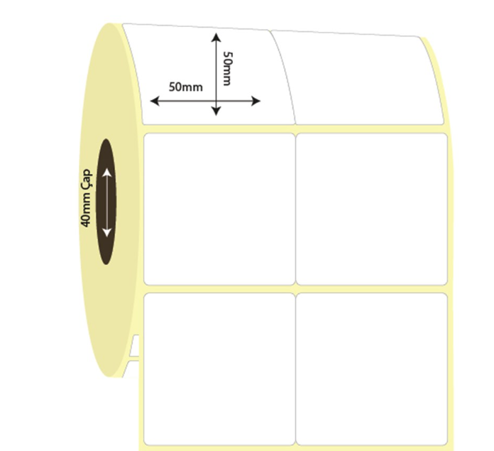 50mm x 50mm 2'li Bitişik Vellum Etiket (Sticker)