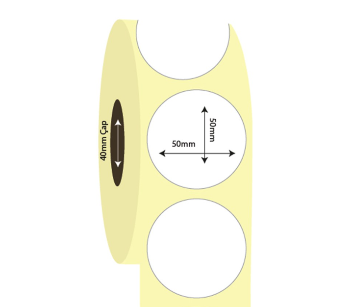 50mm x 50mm Oval Vellum Etiket (Sticker)