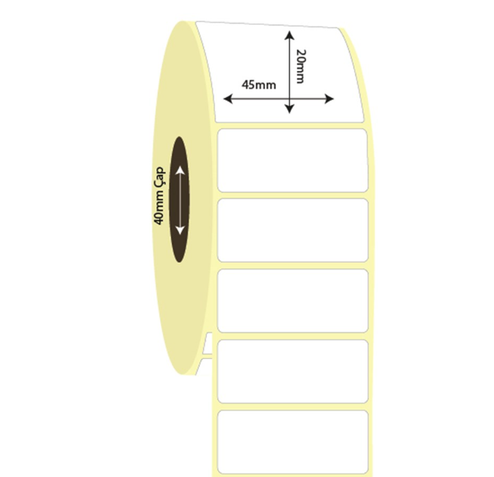 45mm x 20mm Vellum Etiket (Sticker)