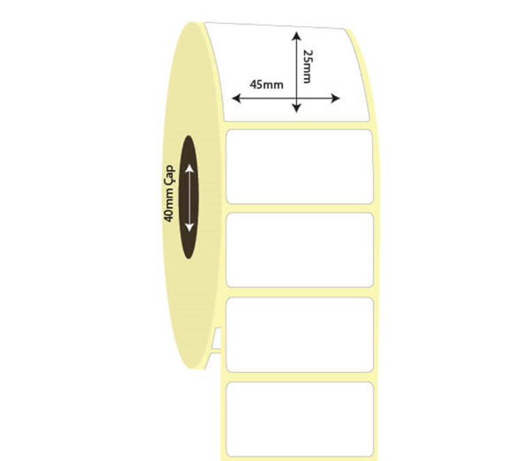 45mm x 25mm Vellum Etiket (Sticker)