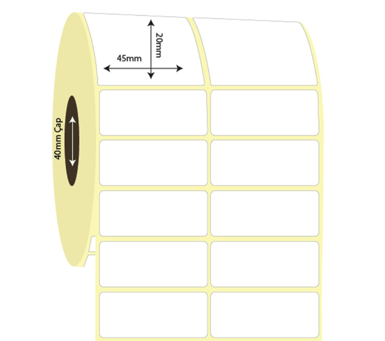 45mm x 20mm 2'li Ayrık Vellum Etiket (Sticker)