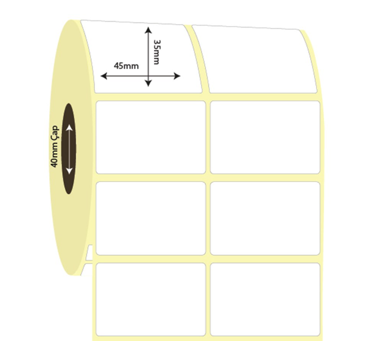 45mm x 35mm 2'li Ayrık Vellum Etiket (Sticker)