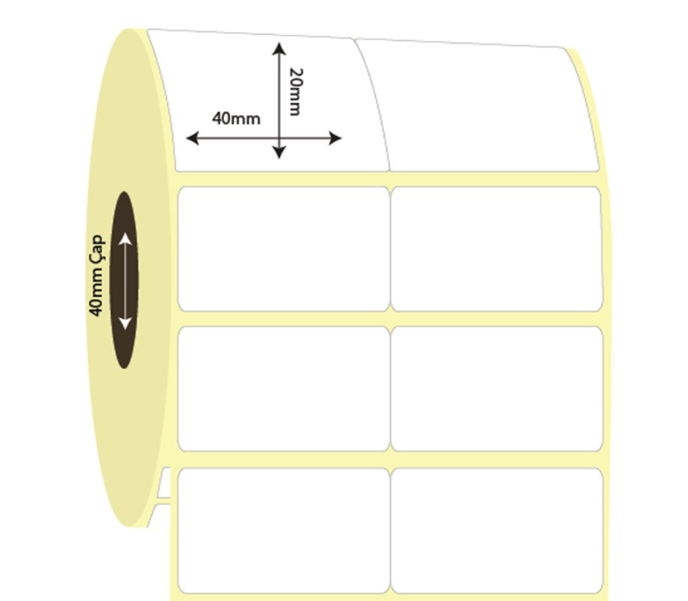 40mm x 20mm 2'li Bitişik Vellum Etiket (Sticker)