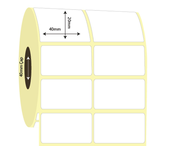 40mm x 20mm 2'li Ayrık Vellum Etiket (Sticker)