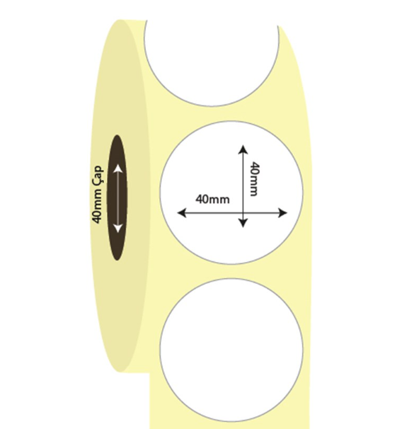 40mm x 40mm Oval Vellum Etiket (Sticker)