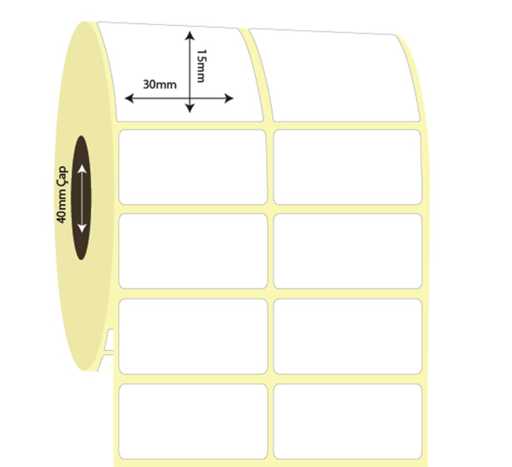 30mm x 15mm 2'li Ayrık Termal Etiket (Sticker)