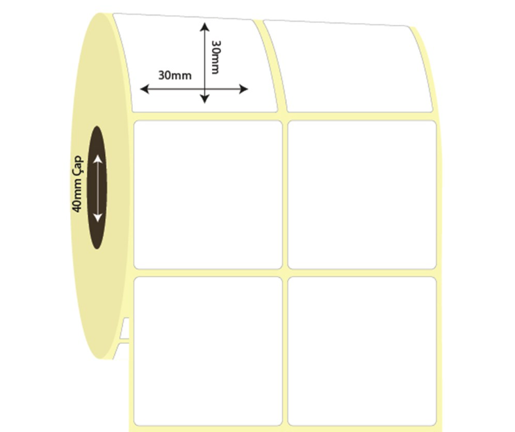 30mm x 30mm 2'li Ayrık Lamine Termal Etiket (Sticker)