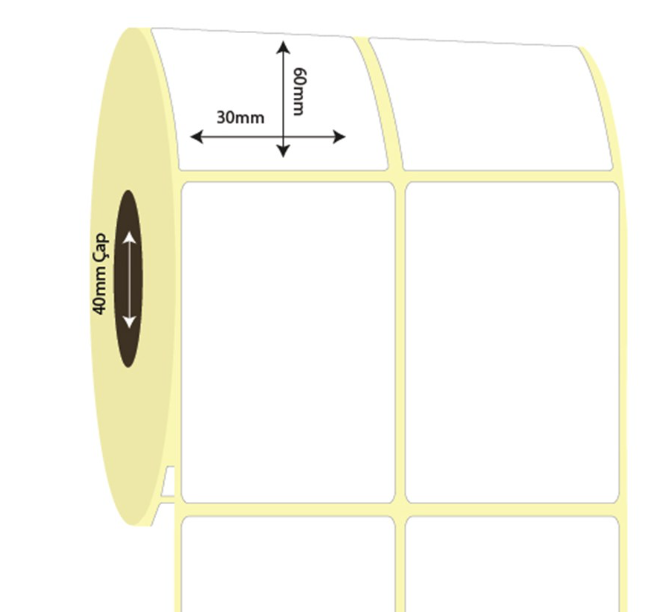 30mm x 60mm 2'li Ayrık Vellum Etiket (Sticker)