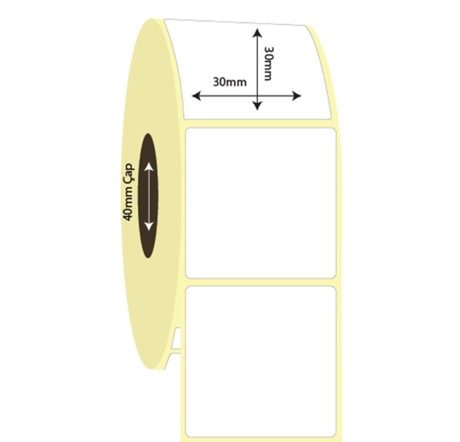 30mm x 30mm Vellum Etiket (Sticker)
