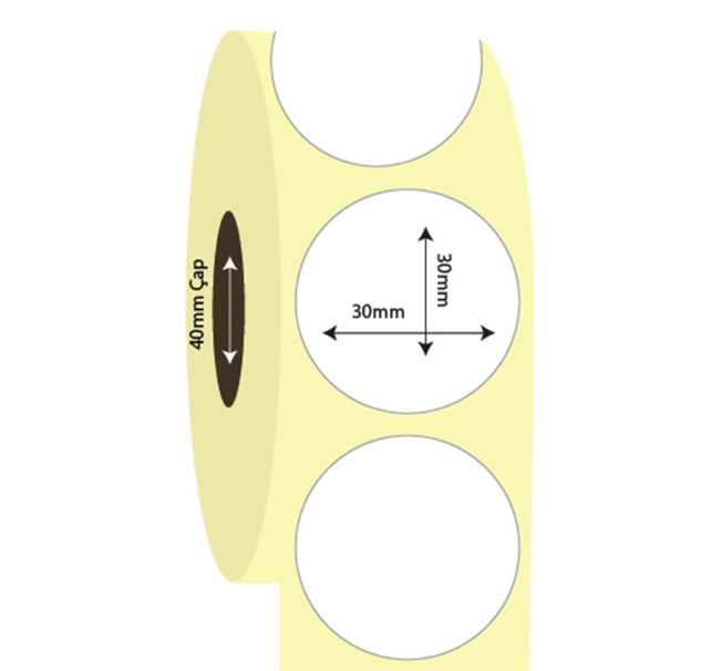 30mm x 30mm Oval Vellum Etiket (Sticker)