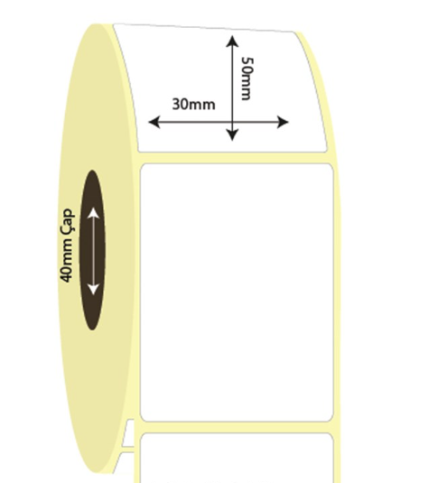 30mm x 50mm Vellum Etiket (Sticker)