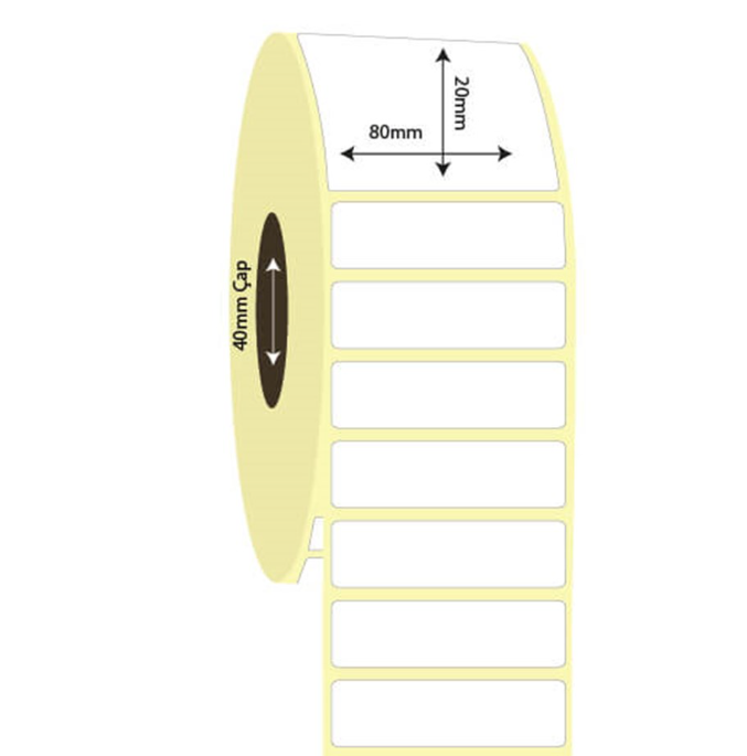 80mm x 20mm Lamine Termal Etiket (Sticker)