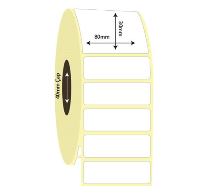 80mm x 30mm Vellum Etiket (Sticker)