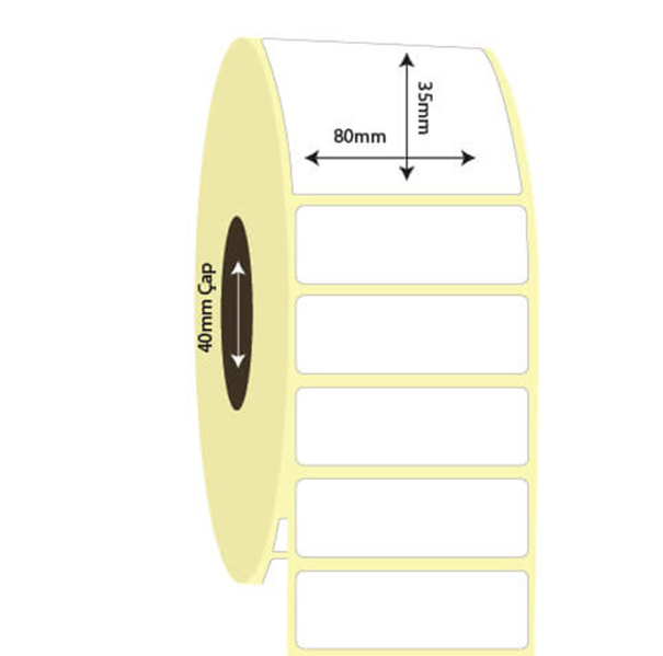 80mm x 35mm Lamine Termal Etiket (Sticker)