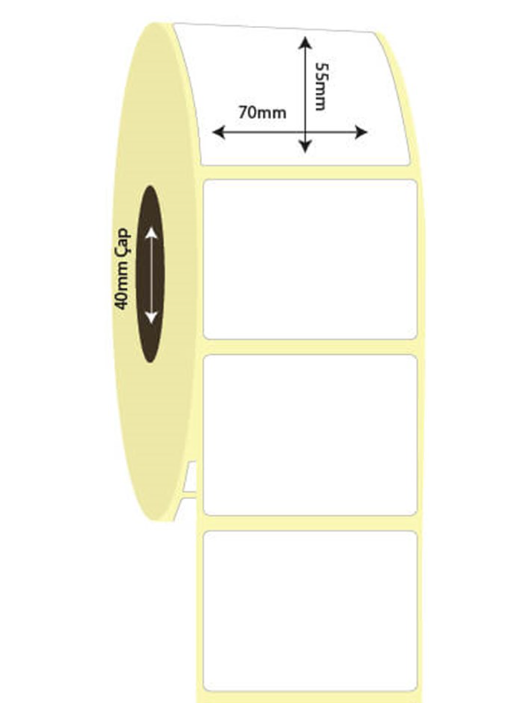 70mm x 55mm Vellum Etiket (Sticker)