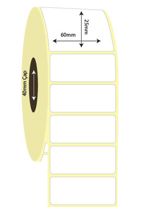 60mm x 25mm Lamine Termal Etiket (Sticker)