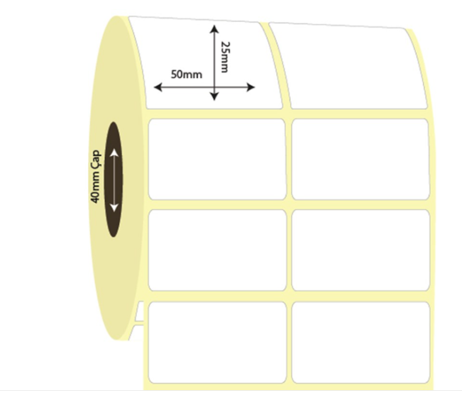 50mm x 25mm 2'li Ayrık Lamine Termal Etiket (Sticker)