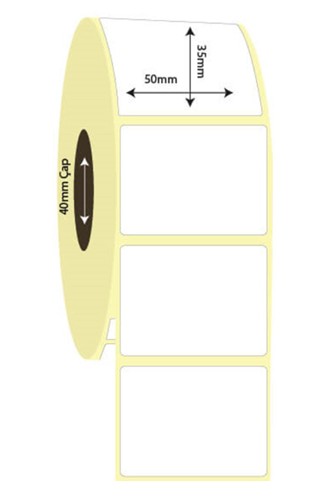 50mm x 35mm Lamine Termal Etiket (Sticker)