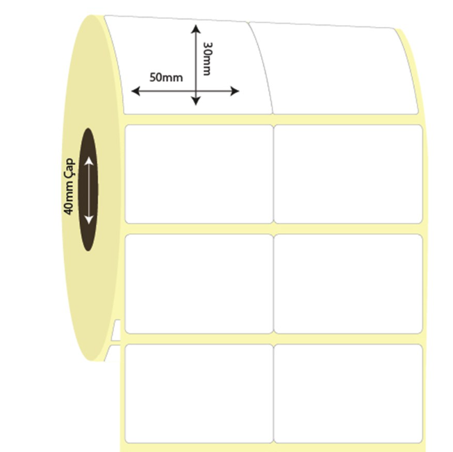  50mm x 35mm 2'li Bitişik Lamine Termal Etiket (Sticker)